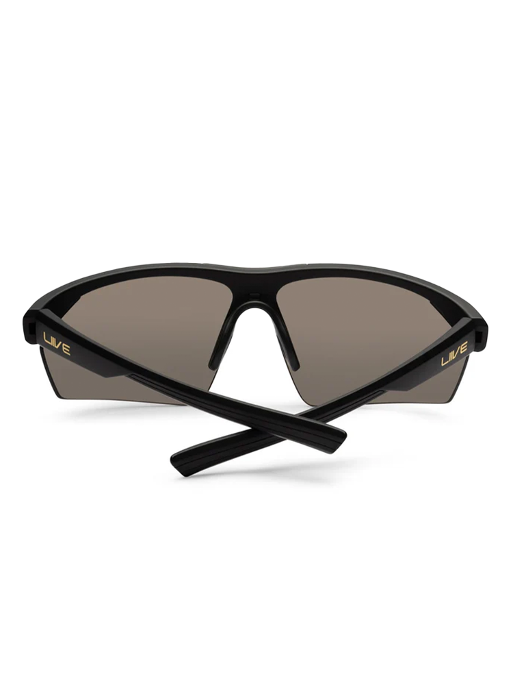 Liive Vision React Sunglasses - Matt Black w/ Gold Mirror