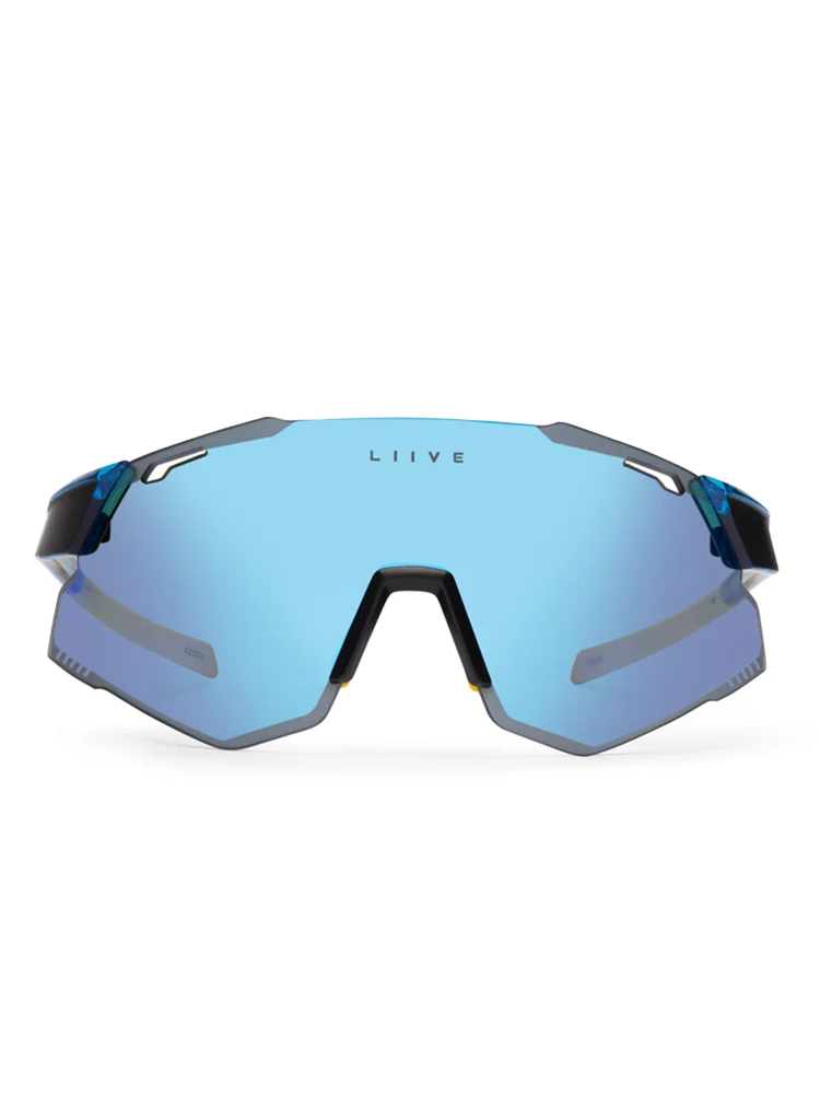 Liive Vision Pace Sunglasses - Xtal Neon Blue w/ Blue Mirror