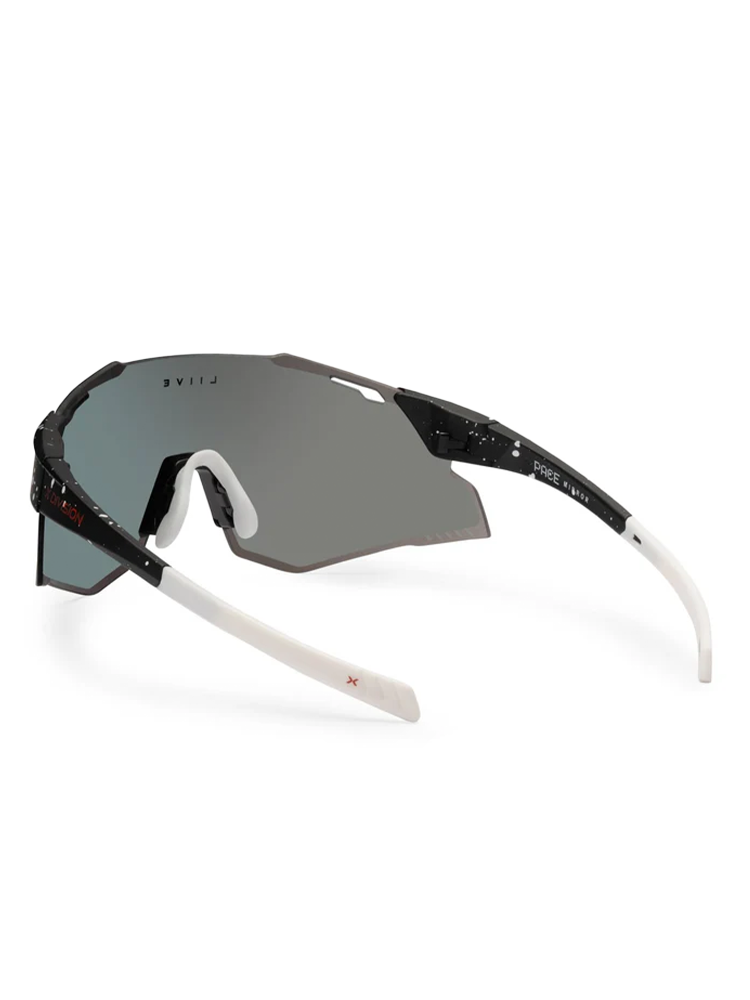 Liive Vision Pace Sunglasses - Matt Black Splat w/ Red Mirror
