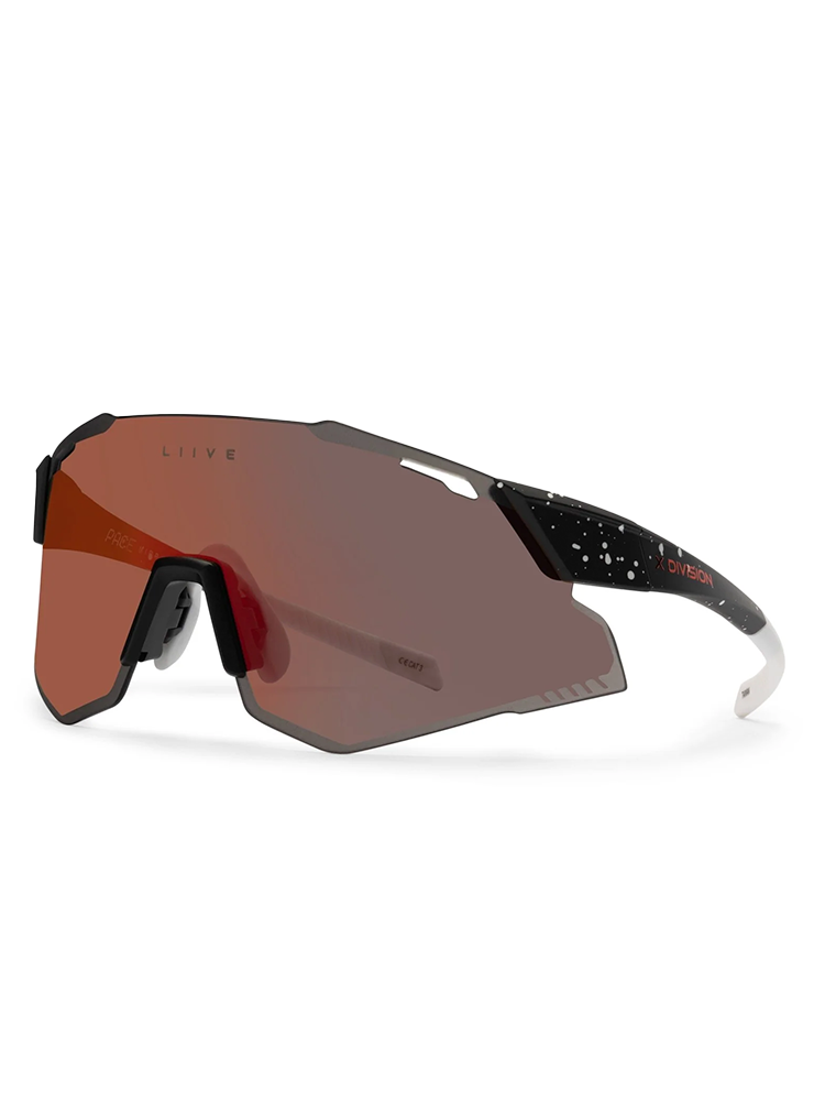 Liive Vision Pace Sunglasses - Matt Black Splat w/ Red Mirror