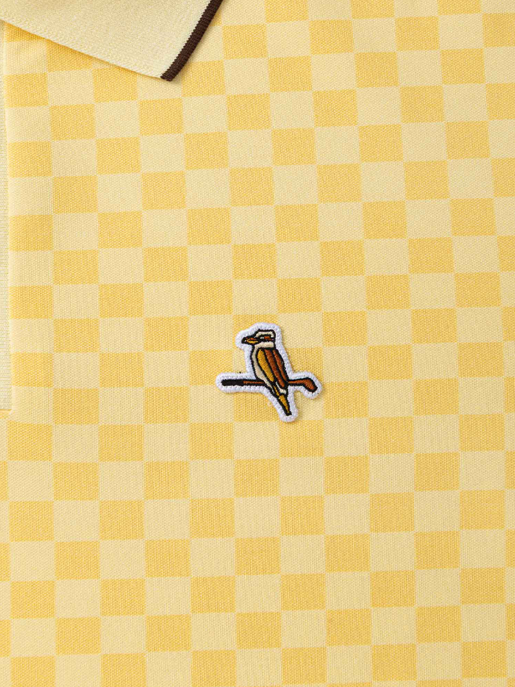 Walker Golf Things Featherlite Kooka Polo - Lemon Check