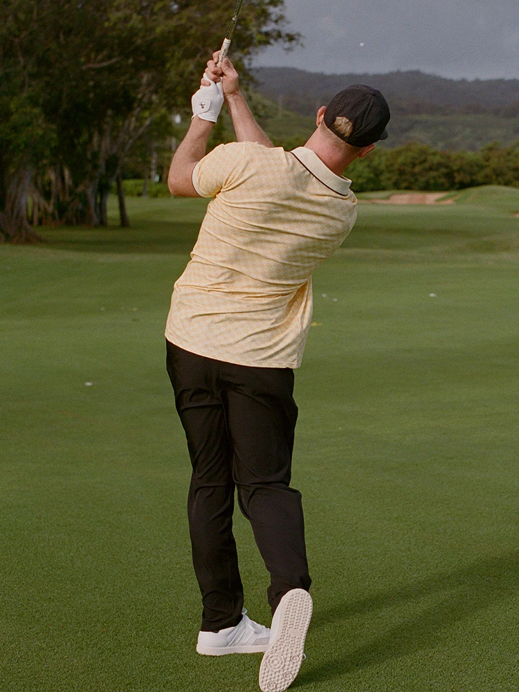 Walker Golf Things Featherlite Kooka Polo - Lemon Check