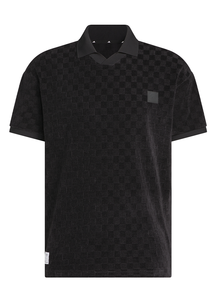 adidas Knit Short  Sleeve Polo Shirt - Black