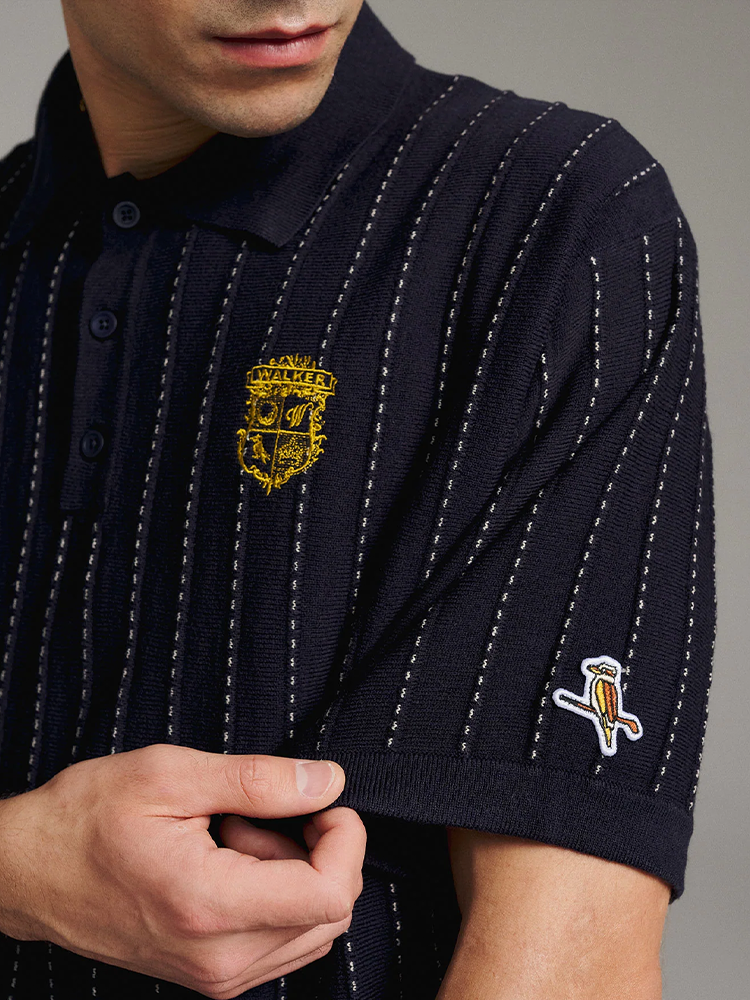 Walker Golf Things Fine Knotch Polo - Navy