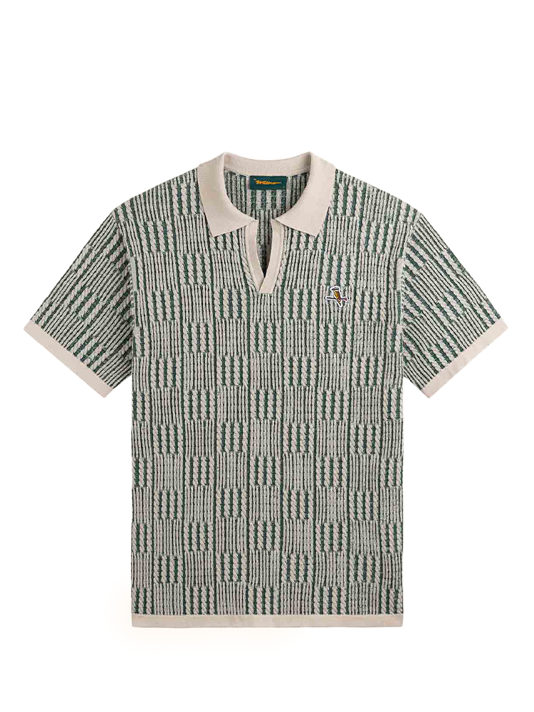 Walker Golf Things Cable Check Polo - Forest