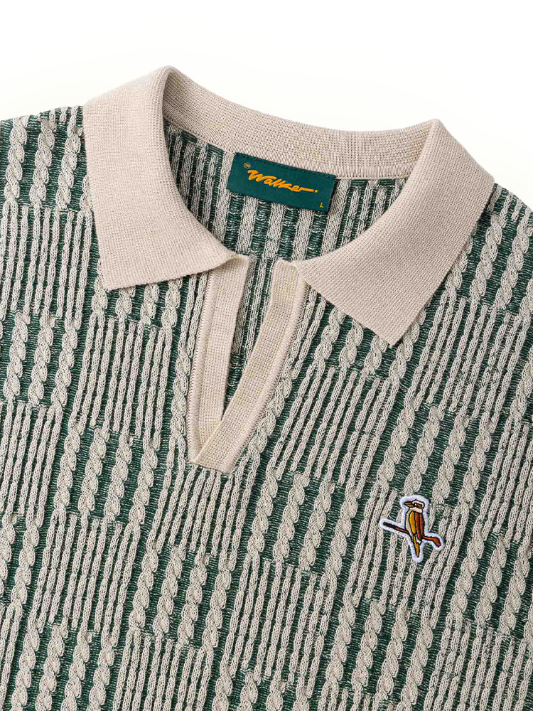 Walker Golf Things Cable Check Polo - Forest