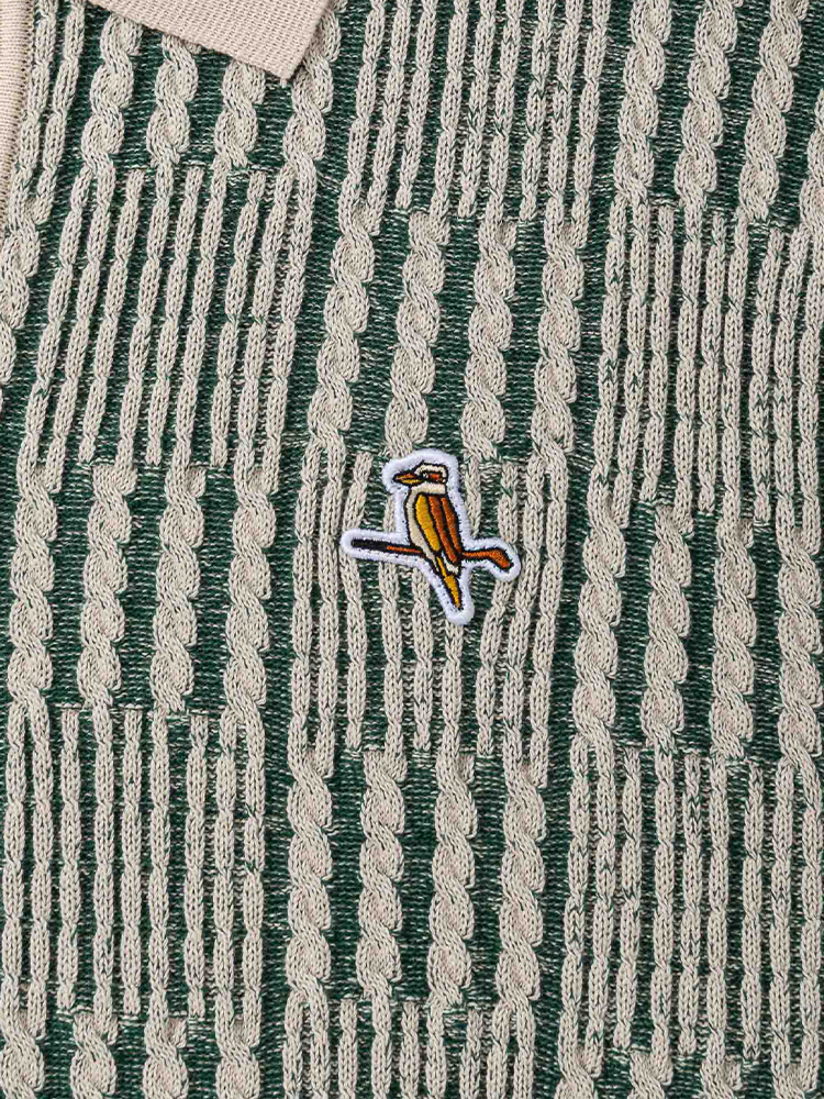 Walker Golf Things Cable Check Polo - Forest