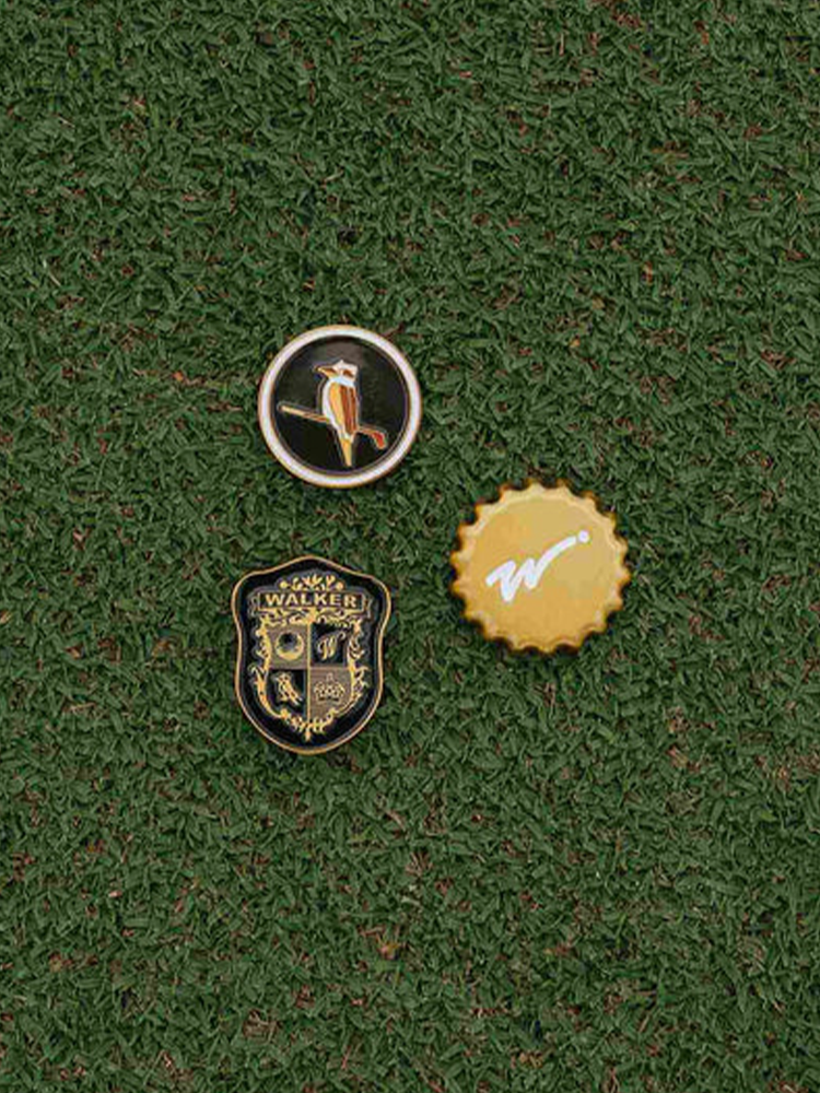 Walker Golf Things Ball Marker 3-Pack 'Crest' - Black/Green/Brushed Gold