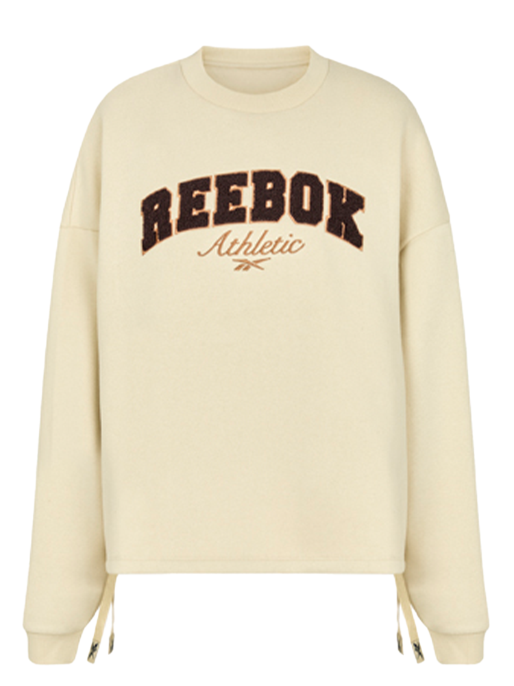 Reebok Elevated Athletic Mock Neck Fleece Sweatshirt - Linen