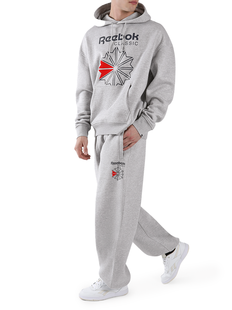 Reebok Starcrest Relaxed Hoodie - Light Grey Marl