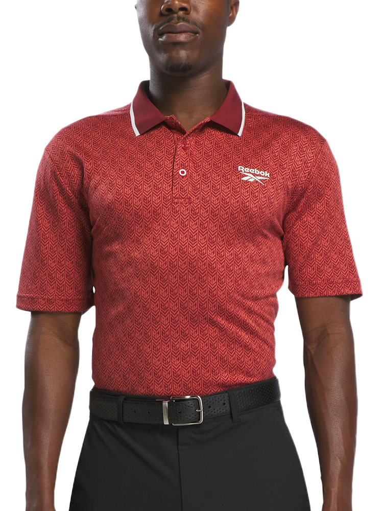 Reebok BDC Jacquard Polo Shirt - Brick Red/Chalk