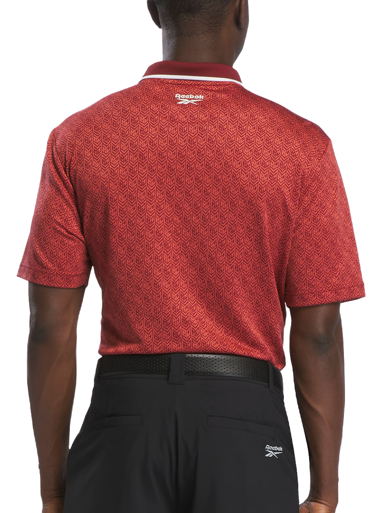 Reebok BDC Jacquard Polo Shirt - Brick Red/Chalk