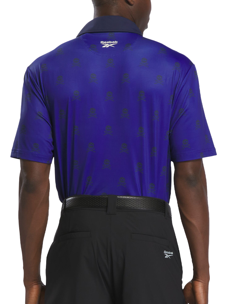 Reebok Crushers Jacquard Polo Shirt - Vector Navy/Trophy Gold