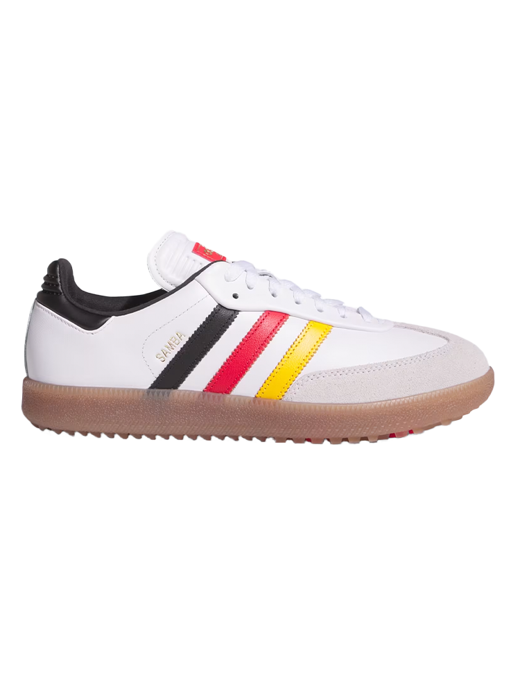 adidas Originals Samba Spikeless Golf Shoes - Ftwr White/Pure Ruby/Core Black
