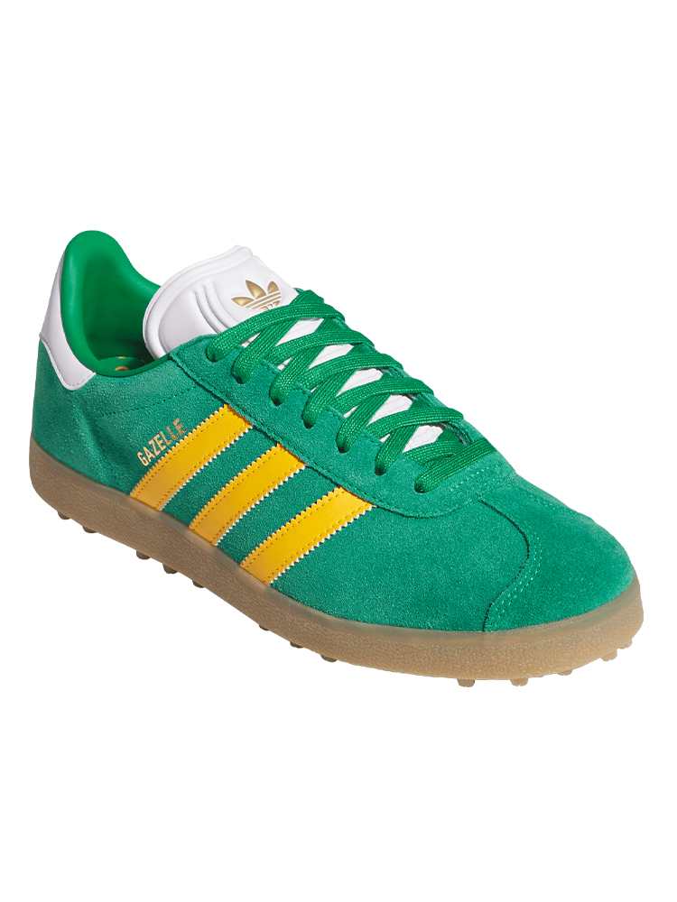 adidas Originals Gazelle Spikeless Golf Shoes - Green/Crew Yellow/Ftwr White