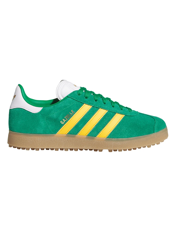 adidas Originals Gazelle Spikeless Golf Shoes - Green/Crew Yellow/Ftwr White