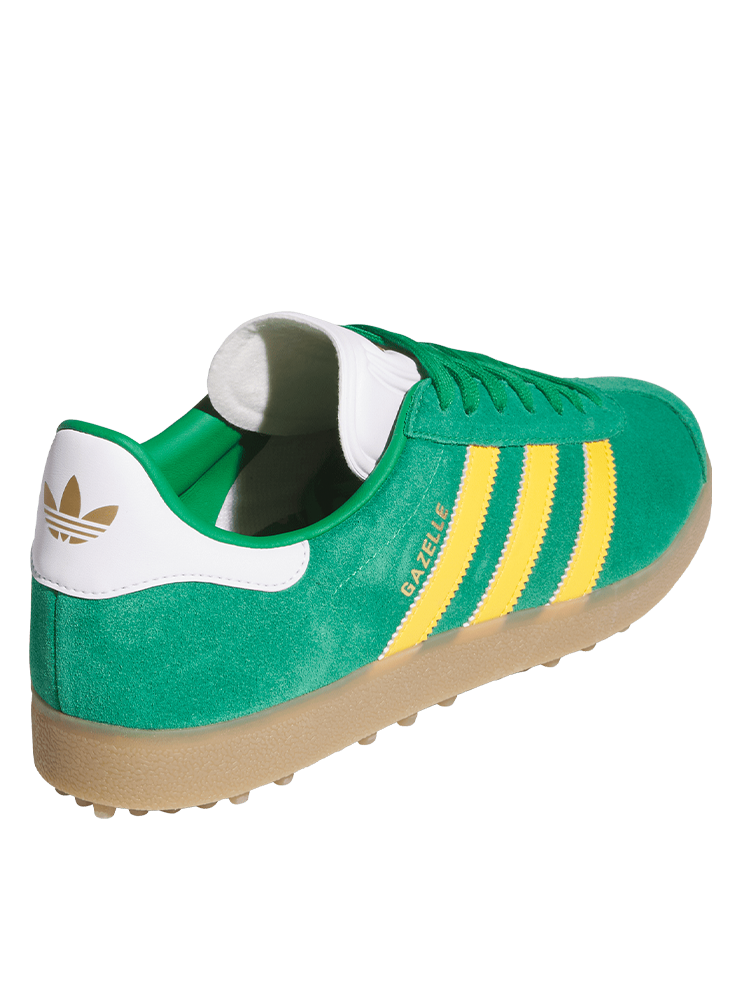 adidas Originals Gazelle Spikeless Golf Shoes - Green/Crew Yellow/Ftwr White