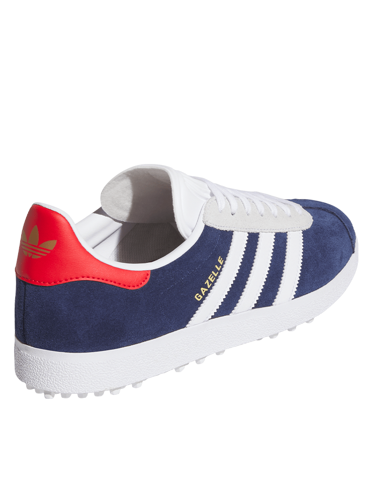 adidas Originals Gazelle Spikeless Golf Shoes - Dark Blue/Ftwr White/Pure Ruby