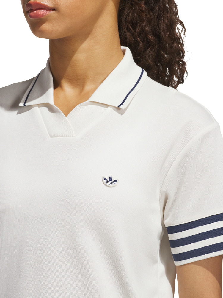 adidas Originals Womens 3-Stripe Polo - Chalk White/Night Indigo