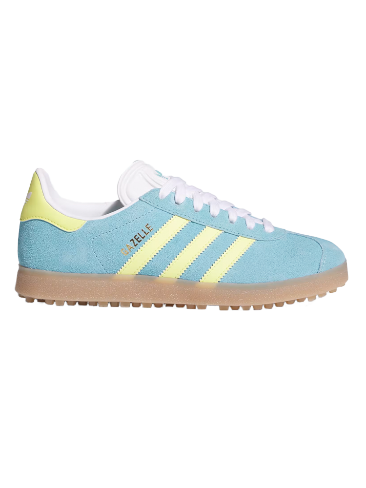 adidas Originals Womens Gazelle Spikeless Golf Shoes - Light Aqua/Pure Lemon