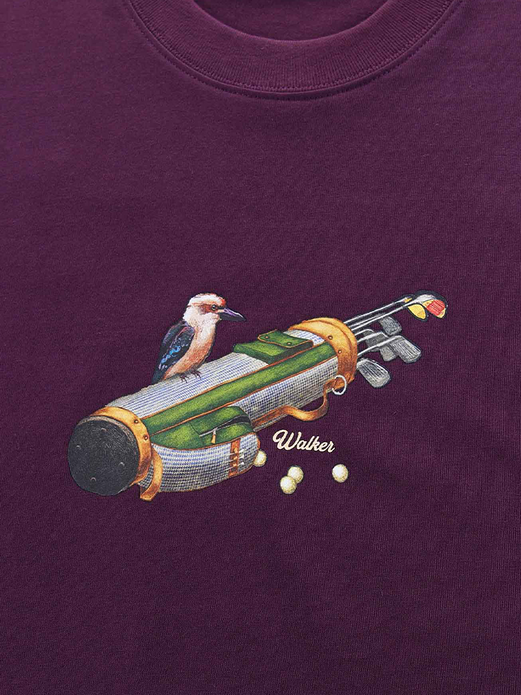 Walker Golf Things Carry Bag T-Shirt - Merlot