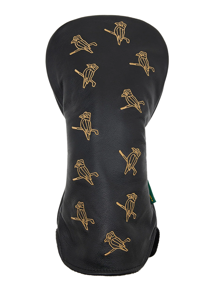Walker Golf Things Dancing Kooka Leather Driver Cover - Black/Mustard