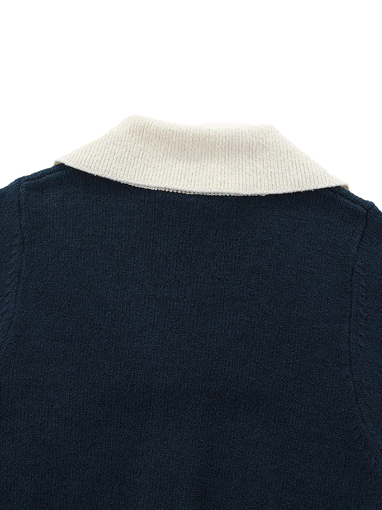 Walker Golf Things Womens Riviera Knitted Polo - Navy/White