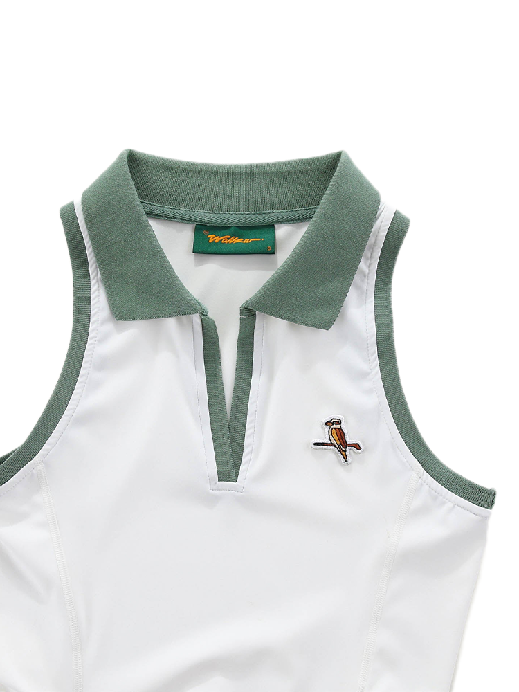 Walker Golf Things Womens Fairway Dress - White/Moss