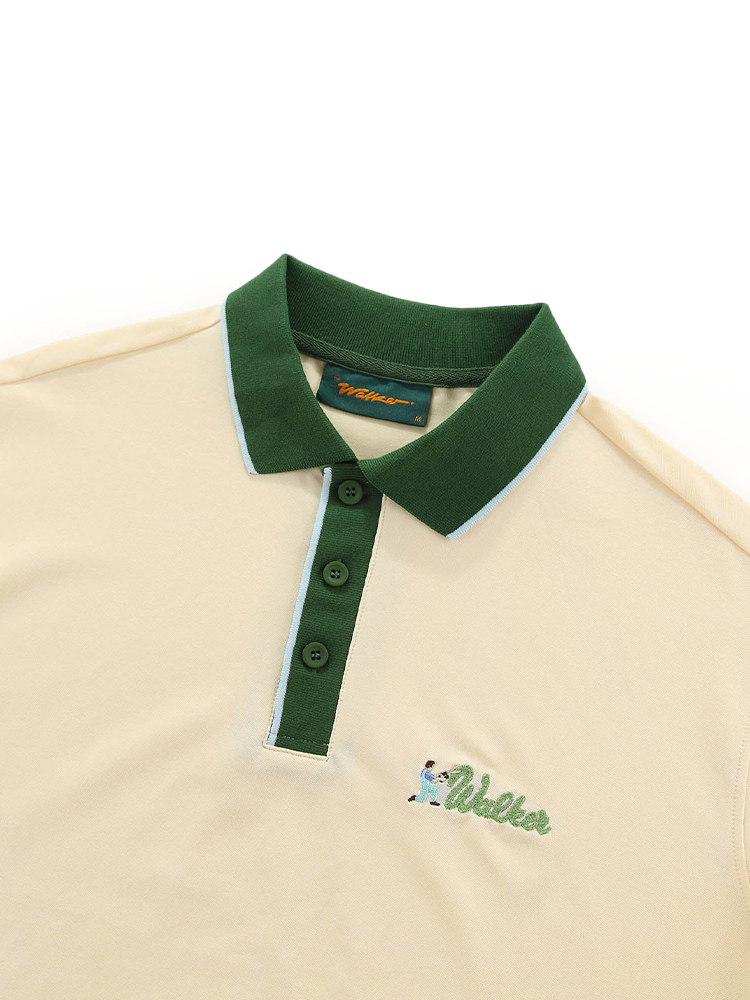 Walker Golf Things Hedge Featherlite Polo  - Lemon/Forest