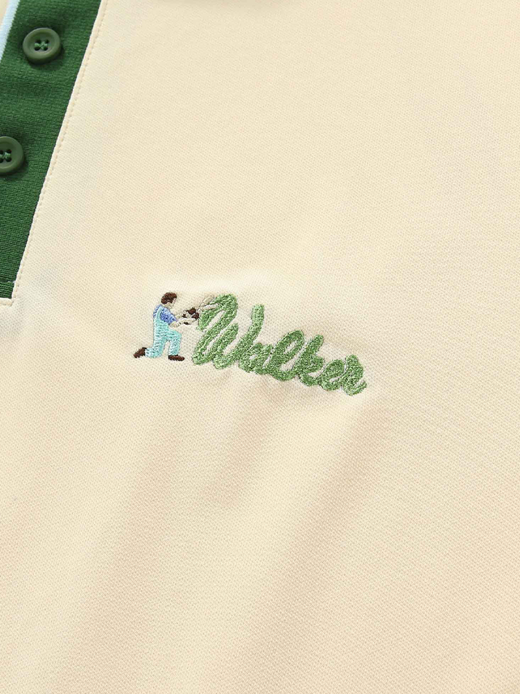 Walker Golf Things Hedge Featherlite Polo  - Lemon/Forest