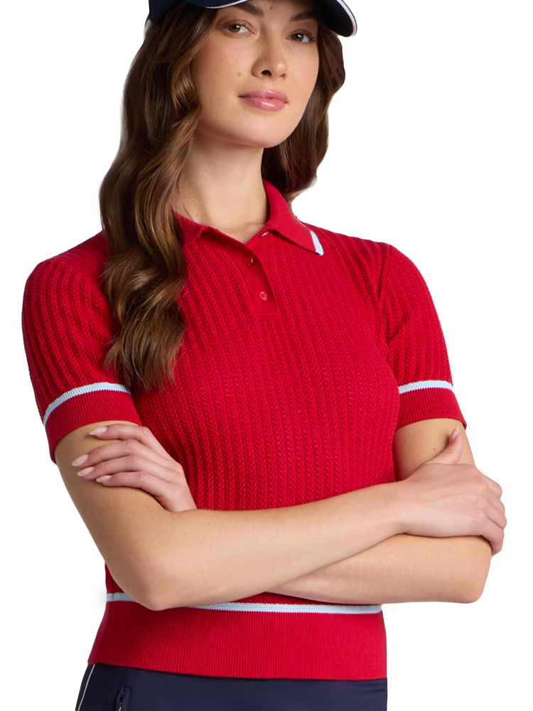 G/FORE Women's Summer Friday Textured Knit Polo - Lava