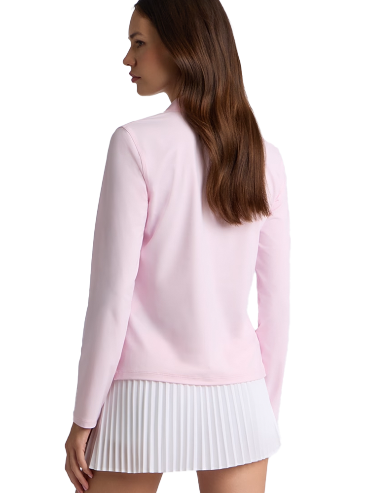 G/FORE Women's Silky Tech Nylon Long Sleeve 1/4 Zip Polo - Blush