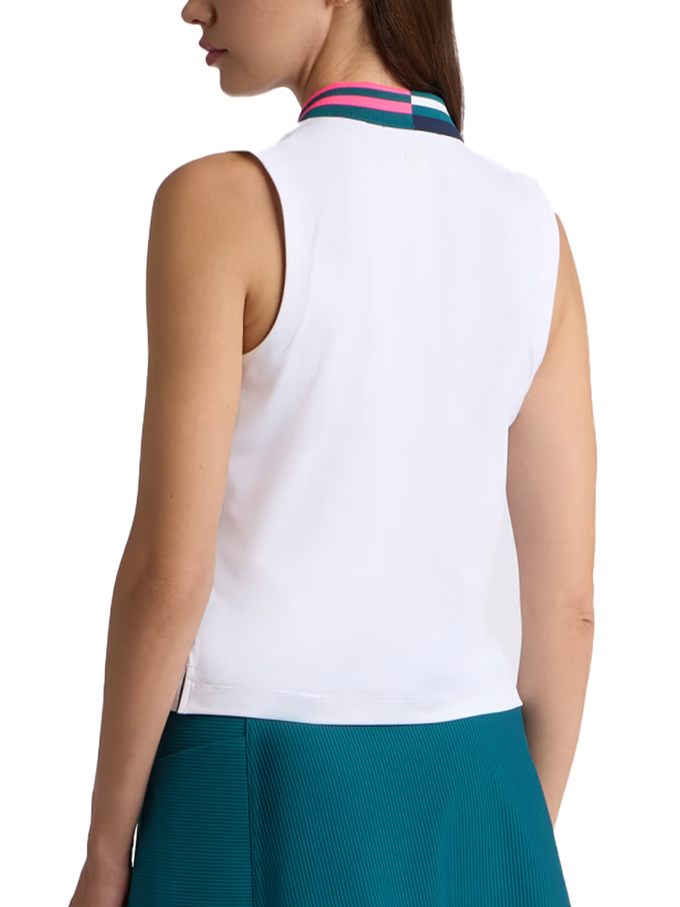 G/FORE Women's Contrast Collar Sleeveless Polo - Snow
