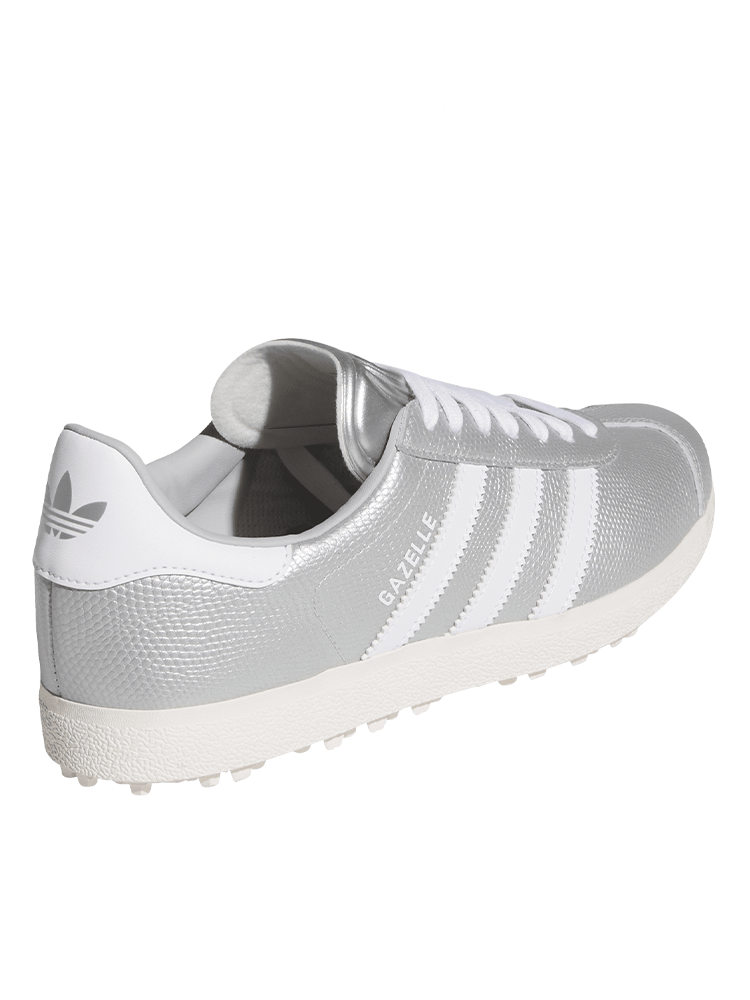 adidas Originals Womens Gazelle Spikeless Golf Shoes - Silver Metallic/White