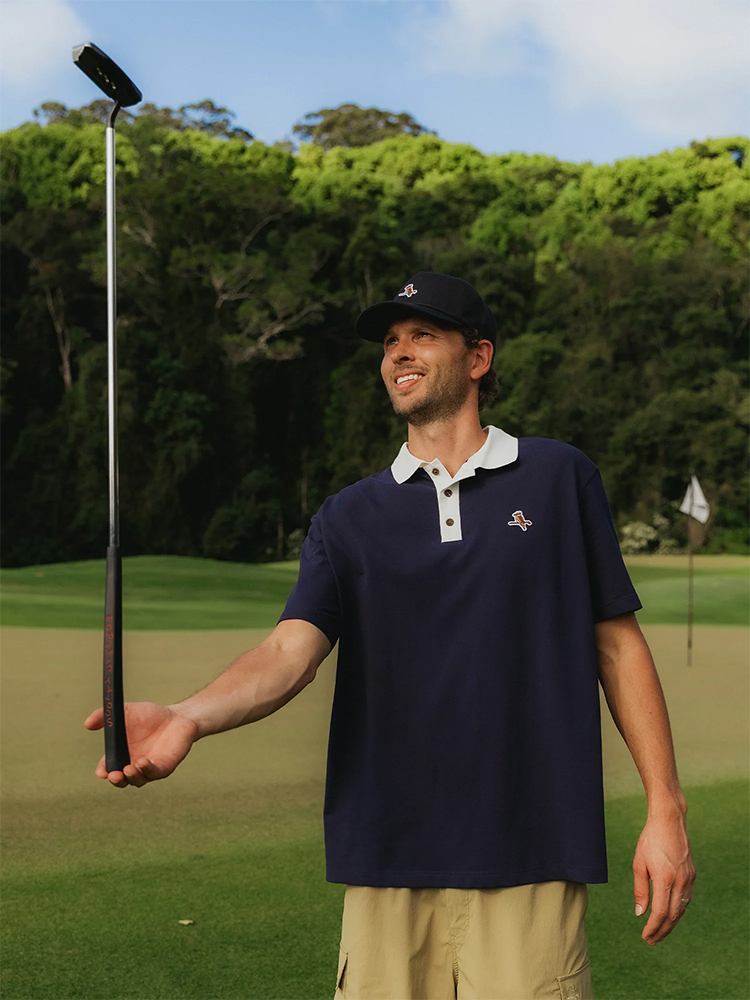 Walker Golf Things Kooka Two-Tone Polo - Navy/White