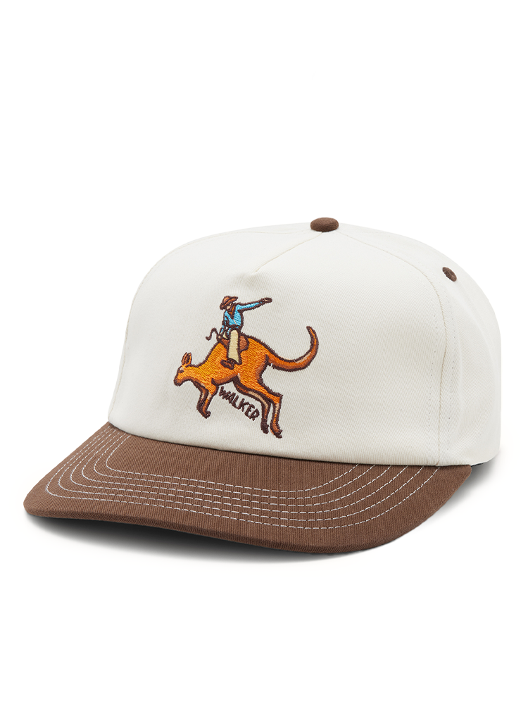 Walker Golf Things Rodeo Mid Box Cap - Ecru/Choc
