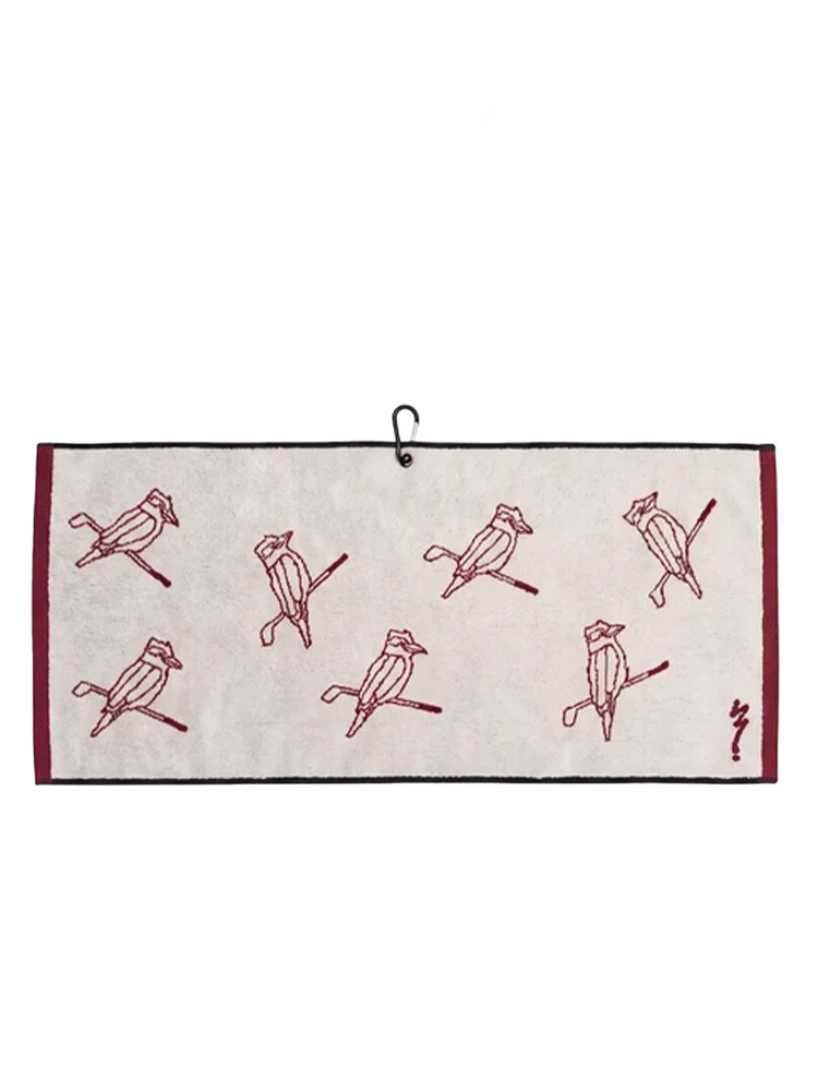 Walker Golf Things Kooka Icon Towel - White/Pinot