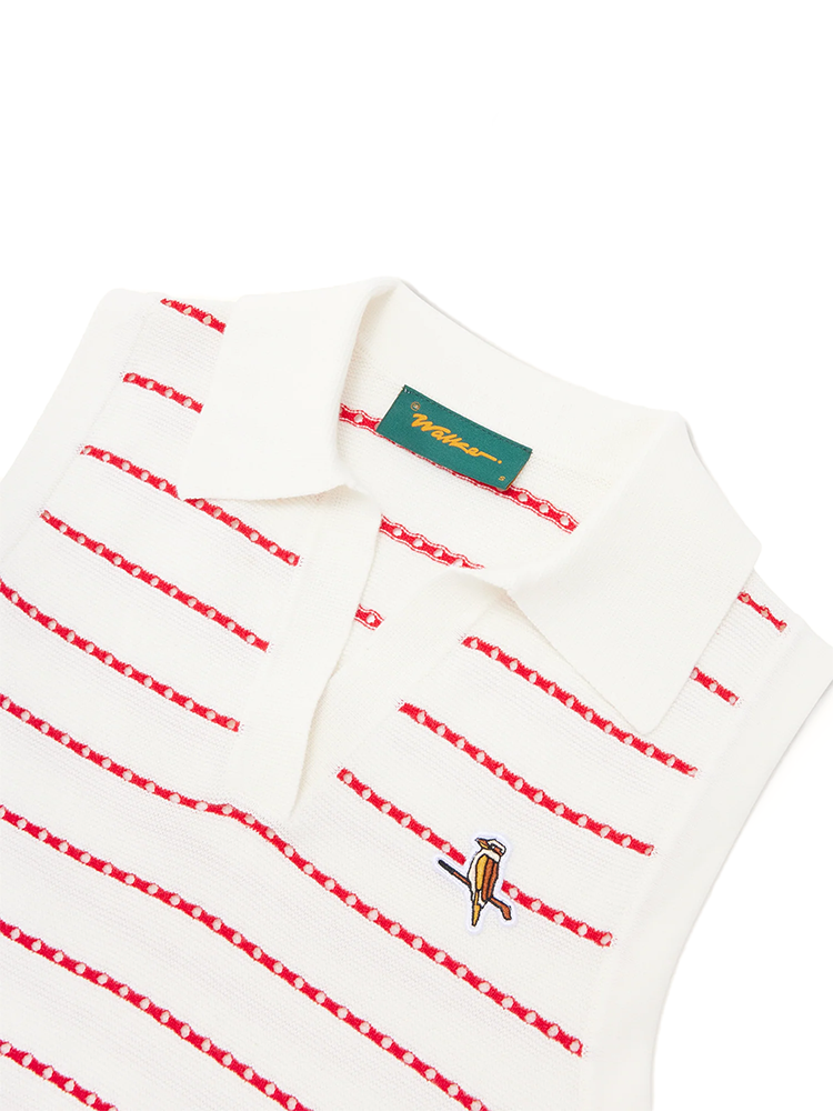 Walker Golf Things Women's Links Knit Polo - White/Red