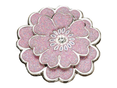 Navika Swarovski Crystal Pink Flower Marker with Clip