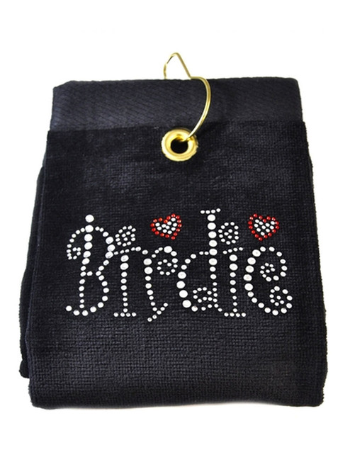 Navika Bling Birdie Golf Towel Black