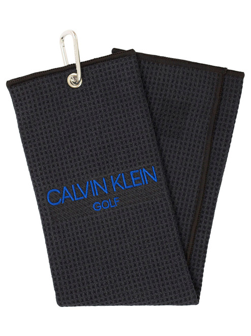 Calvin Klein Golf Tri-Fold Towel - Black/Royal