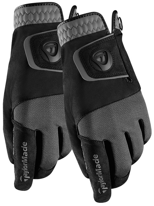 TaylorMade Rain Control Pair Of Golf Gloves Black