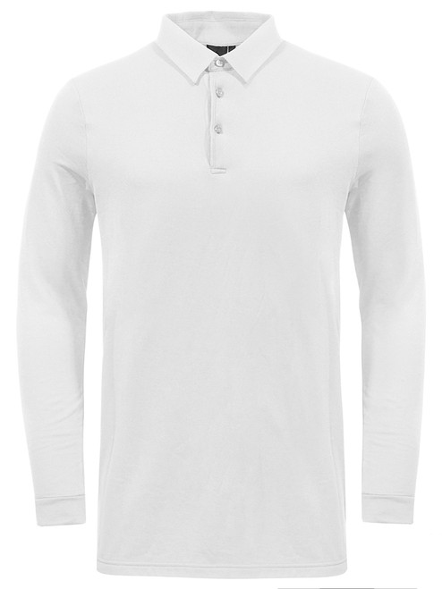 Cross M Heavy LS Polo - White