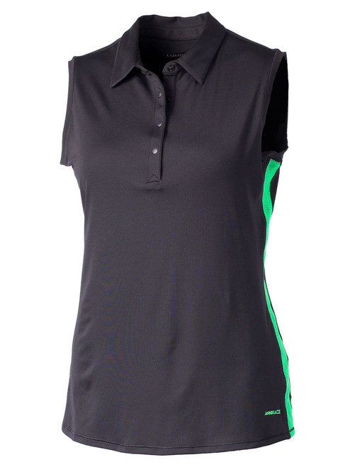 Annika W Sleeveless Tempo Polo - Black