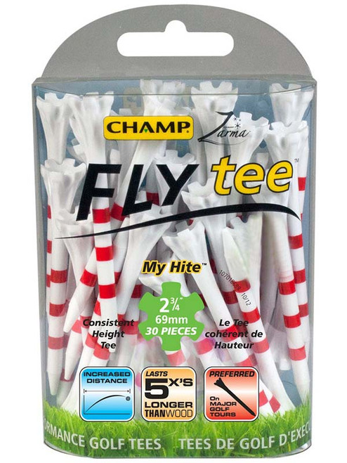 CHAMP FLYtee MyHite 30 Pack 2.75 Inches White/Red