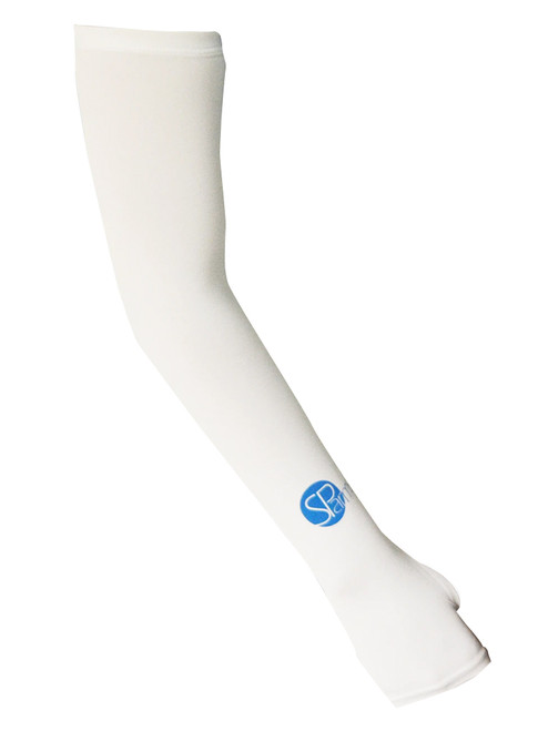 SParms Sun Protection Arm Sleeves With Thumbhole - White