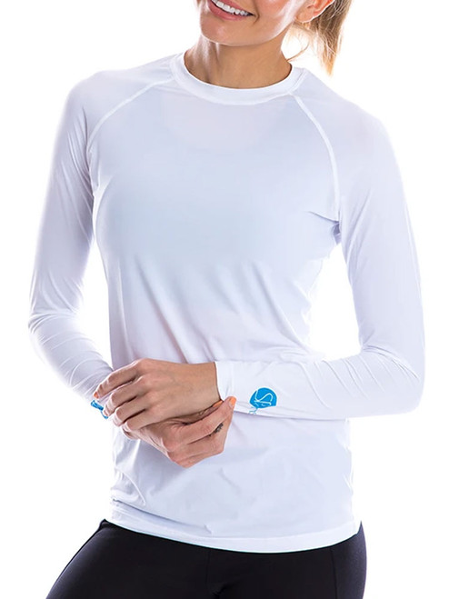 SParms Women's Body Round Neck Sun Protection - White
