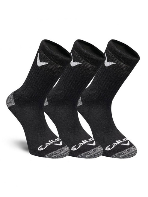 Callaway Sports Crew Cut 3 Pack Socks - Black