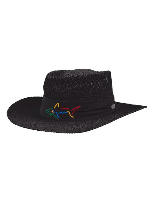Greg Norman Signature Straw Hat - Black 