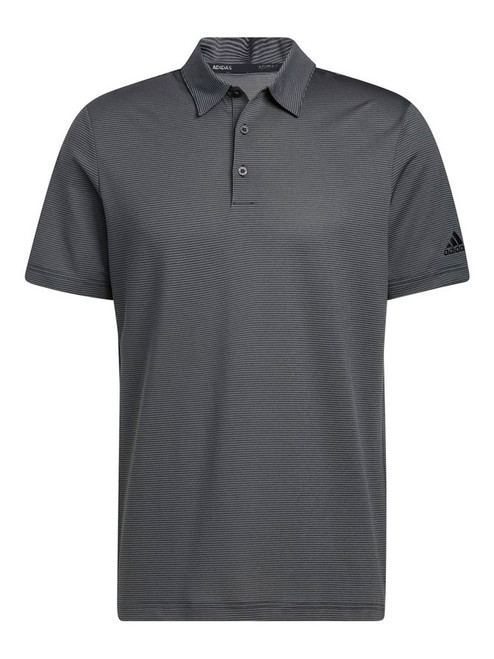 adidas Ottoman Stripe Polo Shirt - Black/Grey Six - Mens | GolfBox